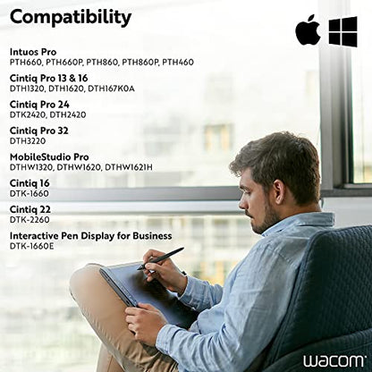 Wacom Pro Pen 2 with Case & 3 Nibs KP504E | Built for Wacom Pro Lines: MobileStudio, Cintiq & Intuos, Features 8192 levels of pressure sensitivity for digital precision