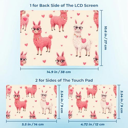 Reusable Universal Laptop Skin Sticker, Cut to Fit for 11.6–15.6 Inch Laptops, Waterproof Protective Film, No-Residue - Pink Llama - color: Pink Llama
