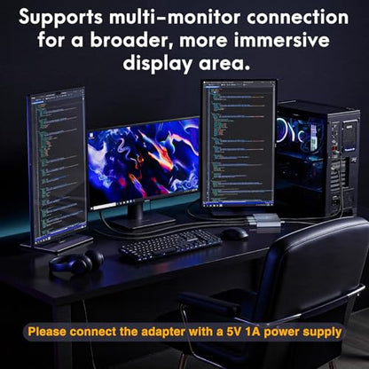 DisplayPort to HDMI Adapter 1 in 3 Out | 4K60Hz, DP Source to HDMI Splitter | DP Source to HDMI Splitter Extended Display for 3 monitors, MST Hub for Desktop,Laptop,Graphics Card - MACOS Not Support MST