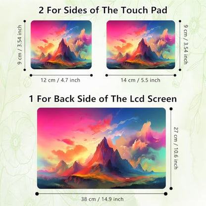 Laptop Skin Sticker Decal, Universal Reusable Vinyl Laptop Cover for 12" 13" 13.3" 14" 15" 15.4" 15.6" Notebook PC, Waterproof Scratch-Resistant with 2 Wrist Pads, Easy to Apply & Remove,Art Mountains - color: Art Mountains