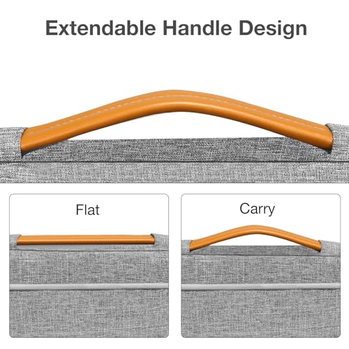 MOSISO 360 Protective Laptop Case 13 inch, 13 inch Laptop Sleeve Compatible with MacBook Air M5 M4 M3 M2 M1 2026-2018/Neo/Pro M2 M1, Side Open Carrying Case with Raised Pocket & Handle & Belt, Gray