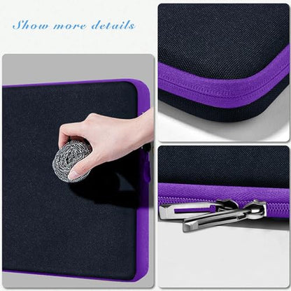 Hseok Laptop Case 13.3 14 inch Sleeve with Additional Case Compatible with MacBook Pro/Neo 14 inch M5/M4/M3/M2/M1 All Model of 13.3 Inch Mac Air/Pro, XPS 13 14 and More 13.3"-14" Notebooks,Bk-Purple - color: Black-purple