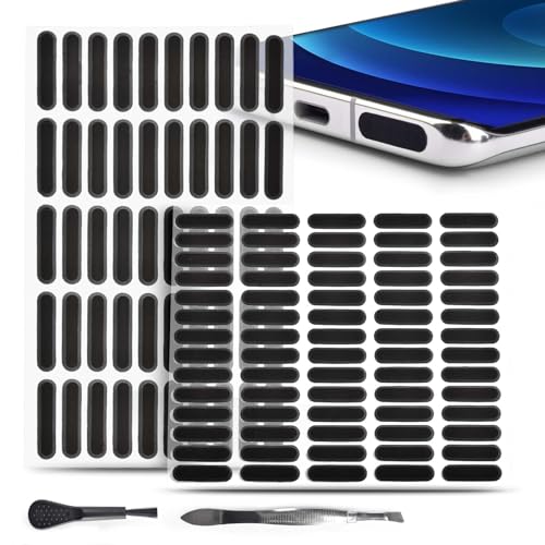 120Pcs Phone Speaker Cover Phone Speaker Dustproof Stickers Phone Speaker Dust Protector Cover Anti Dust Sticker Speaker Dust-Proof Cover Kit with Cleaning Brush & Tweezer - size: 120Pcs