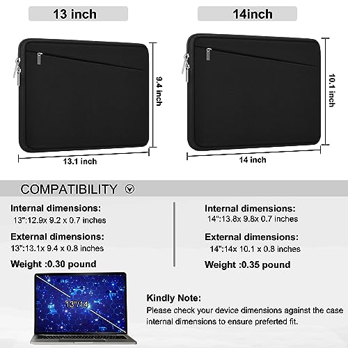 Laptop Sleeve 14 inch, Slim Durable Computer Carrying Bag Briefcase Handbag | Laptop Case, Computer Sleeve Handbag with Front Pocket, Laptop Cover for 15-16 Inch HP, Dell, Lenovo, Asus, Notebook, Black - color: Black, size: 14 Inch