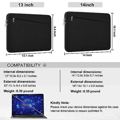 Laptop Sleeve 14 inch, Slim Durable Computer Carrying Bag Briefcase Handbag | Laptop Case, Computer Sleeve Handbag with Front Pocket, Laptop Cover for 15-16 Inch HP, Dell, Lenovo, Asus, Notebook, Black - color: Black, size: 14 Inch