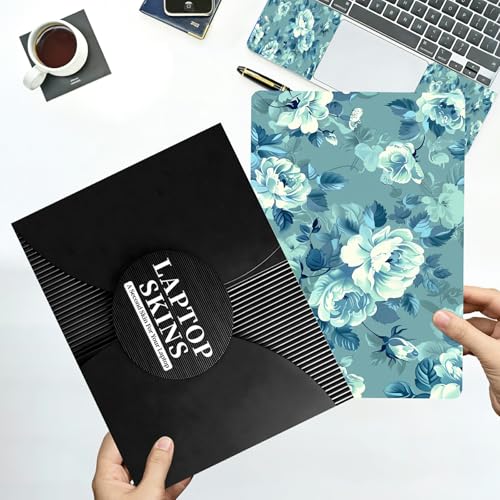 Universal Laptop Skin Sticker with 2 Wrist Pad Decals, 3-Piece Removable Vinyl Laptop Cover, Bright Flowers Waterproof Anti-Scratch, Easy-Trim Fit for 13.3" 14" 15.6" Laptops - color: Bright Flowers