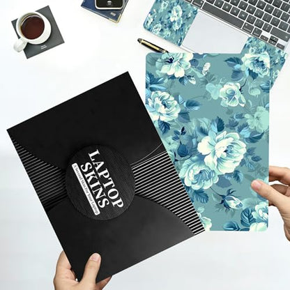 Universal Laptop Skin Sticker with 2 Wrist Pad Decals, 3-Piece Removable Vinyl Laptop Cover, Bright Flowers Waterproof Anti-Scratch, Easy-Trim Fit for 13.3" 14" 15.6" Laptops - color: Bright Flowers