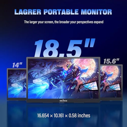 InnoView 2K Portable Monitor for Laptop 18.5" 2560x1440p QHD 120Hz 100% sRGB USB-C Standard HDMI Gaming Monitor,HDR Travel External Second Screen for Laptop, PC, Game Consoles - size: 18.5