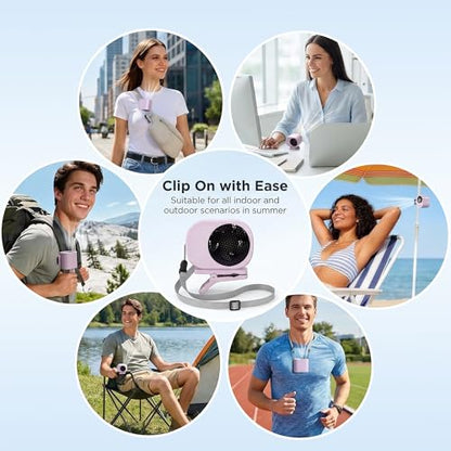 Car Clip On Fan,Portable Cooling Fan for Car with LED Display,360° Rotating Mini Fan,199 Speed Settings,USB Rechargeable 1500mAh Backseat Fan for Cars Without AC, Stroller,Office, Camping - color: Purple