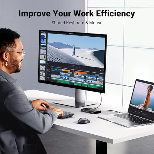 UGREEN USB 3.0 Switch Selector 2 Computers Share 4 USB Ports USB Switcher USB for PC Laptop Keyboard Mouse Printer Scanner One Button Switch Adapter with 2 Pack USB 3.0 Cables