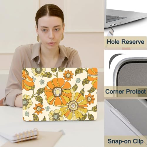 MacBook Air 13 Inch Laptop Case (2010-2017) - Compatible with Model A1466 A1369 - Hard Shell Cover & Keyboard Skin - Yellow Flowers - color: 1356 Yellow flowers, size: Air 13" 2010-2017(A1369/A1466)