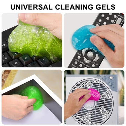 Car Cleaning Gels 4-Pack, Car Cleaning Putty Universal Auto Detailing Tools Car Interior Cleaner, Dust Cleaning Slime, Car Accessories for Car Vents & Keyboards, Clean Supplies– 320g (2.8oz/pcs) - color: Blue,Yellow,Green,Pink