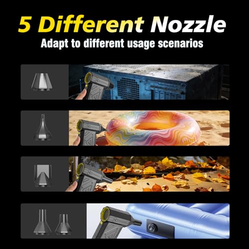 Compressed Air Duster,420 mins Runtime,Replace Canned Air to Clean Computer | 7800mAh,150000RPM,150g wind force,45M/S wind speed,comes with LED light.Portable air blower for computer, keyboard clean