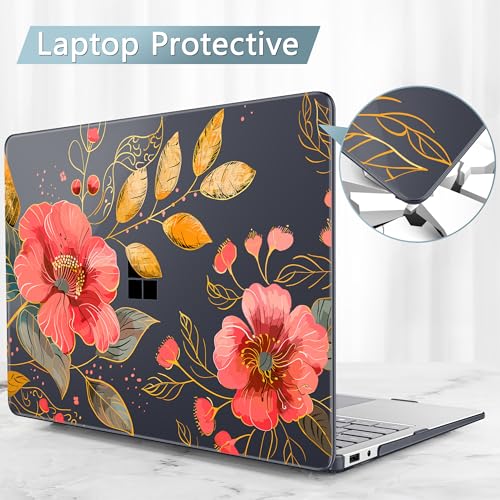 Mektron Printed Case for 2025 Microsoft Surface Laptop Windows 11 Copilot+ PC Surface Laptop 13 inch Touchscreen Display Cover Fits Model 2095, Floral C339 - color: Floral C339
