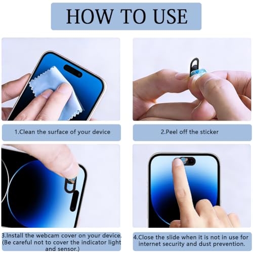 6Pcs 6 Styles Laptop Camera Cover Space 0.03 Inch Ultra Thin Webcam Cover Slide for Mini PC Phone Desktop Computer Tablet Notebook Plastic Durable Privacy Protectors for Home Office Use - color: Mixed Shapes-3