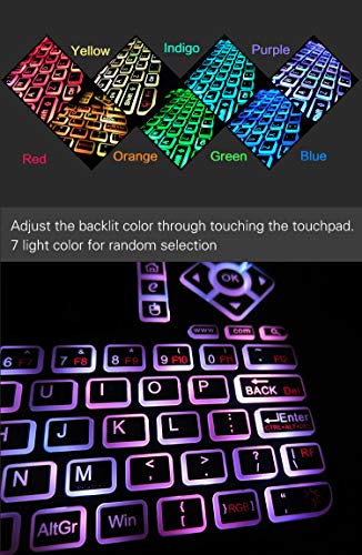 Q9 Mini Wireless Keyboard with Touchpad - Colorful Backlit Small Rechargeable Remote Keyboard for PC, Raspberry Pi 4, Android TV Box, KODI, Windows 7 8 10