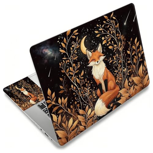 Laptop Skin Sticker Decal, Universal Reusable Vinyl Laptop Cover for 12" 13" 13.3" 14" 15" 15.4" 15.6" Notebook PC, Waterproof Scratch-Resistant with 2 Wrist Pads, Easy to Apply & Remove,Cute Fox - color: Cute Fox