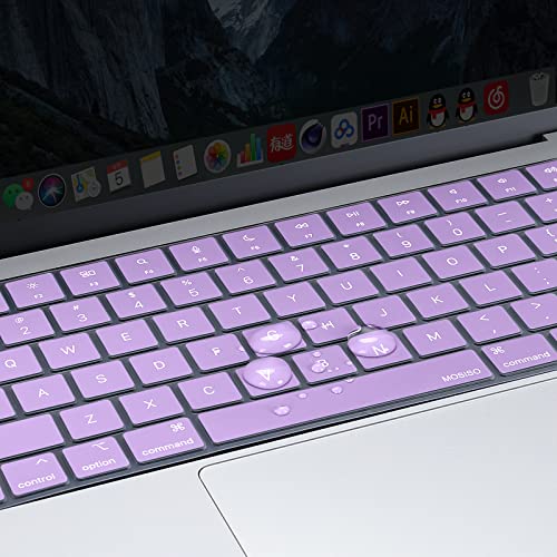 MOSISO Keyboard Cover Skin Compatible with MacBook Air 15 inch M3 M2 | A3114 A2941/Air 13.6 A3113 A2681/Pro 14/16 M4 M3 M2 M1, Light Purple - color: Light Purple