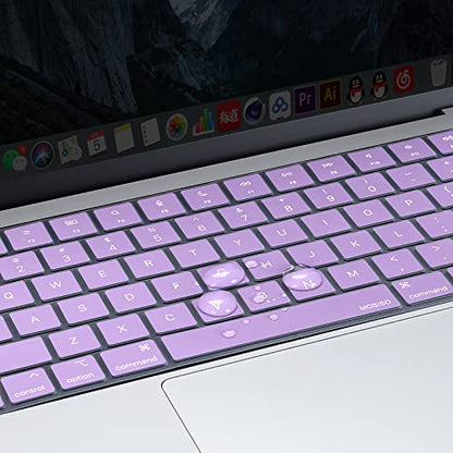 MOSISO Keyboard Cover Skin Compatible with MacBook Air 15 inch M3 M2 | A3114 A2941/Air 13.6 A3113 A2681/Pro 14/16 M4 M3 M2 M1, Light Purple - color: Light Purple