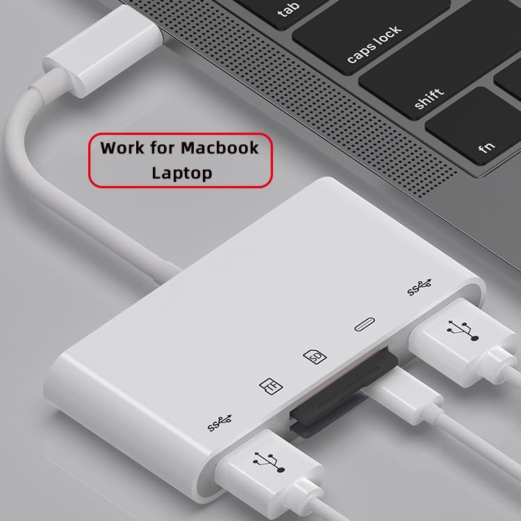 chenyang 5 in 1 USB C to 2 USB 3.0 TF Micro SD SDXC SDHC Card Reader Adapter 5Gbps Compatible with PD 27W for Laptop Tablet Phone - style: SD/TF 5-in-1