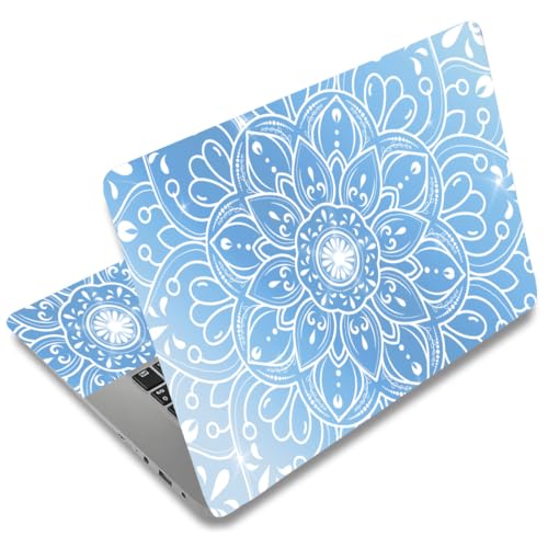 SUPERDANT Laptop Skin Sticker Mandala Laptop Decals Personalized Universal Notebook Computer Wrap Vinyl Skin Stickers Cover Art Decal Removable 12-15.6 Inch Waterproof Scratch-Resistant Gifts Blue