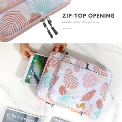 MoKo 13.3-14 Inch Laptop Sleeve Bag Carrying Case with Accessory Pocket | Fits MacBook Pro 14-inch M3/M2, MacBook Pro 13-inch M2/M1, MacBook Air 13.6-inch M2 and Surface Pro 9/8, Tropical Leaf - color: Tropical Leaf, size: 13.3-14 Inch