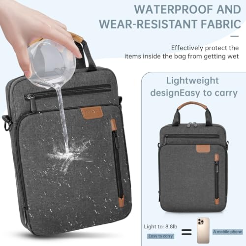 TORIBIO 13 Inch Tablet Sleeve Bag Padded Protective Travel Carrying Case | Fits 13" iPad Air M4 M3 M2, iPad Pro M5 M4 M2 M1, Samsung Galaxy Tab S9 FE+/S9+/S8+/S7 FE/S7+ 12.4" Surface Laptop Go 12.4" - color: Grey, size: 12.9 Inch
