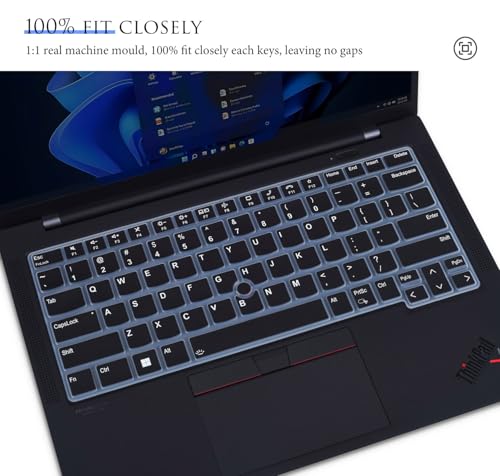 Keyboard Cover for 2024 2023 14" Lenovo Thinkpad x1 Carbon Gen 11/10,ThinkPad E14 Gen 6/5, ThinkPad T14 Gen 4/3, ThinkPad T14s Gen 4/3,ThinkPad L14 Gen 4/3,ThinkPad P14s Gen 4/3 Keyboard Skin-Black - color: Black