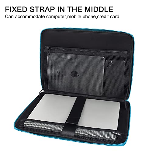 DOMISO 17.3 Inch Laptop Sleeve Case, Shockproof Waterproof Soft EVA Protective Bag with Handle, Lightweight Carrying Case for 17-17.3" Notebook/Dell/Lenovo/HP/MSI/ASUS, Blue - color: Blue, size: 17 - 17.3 Inch