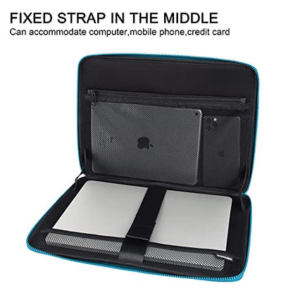 DOMISO 17.3 Inch Laptop Sleeve Case, Shockproof Waterproof Soft EVA Protective Bag with Handle, Lightweight Carrying Case for 17-17.3" Notebook/Dell/Lenovo/HP/MSI/ASUS, Blue - color: Blue, size: 17 - 17.3 Inch