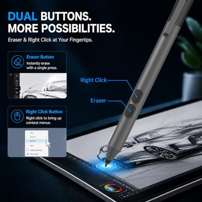 Active Digital Pen for HP Envy x360 Pavilion Spectre Omnibook Touchscreen | MPP 1.51, 2500H Battery Life, 1024 Pressure, Palm Rejection, Dual Side Button Pixel-Perfect Precision for Drawing Note Taking - color: Black