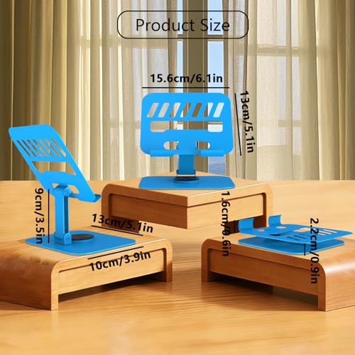 Large Metal Tablet Stand 360° Rotation for 4-16” Tablet, Blue | Suitable for All iPad Models, Stability Base, Fully Folded, Easy to Store and Carry, Wide Footrest, Heat Dissipation Design - color: Blue