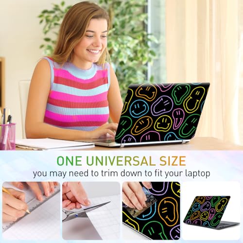 12.1-15.6 Inch Laptop Skin Decal, Universal Reusable Vinyl Laptop Cover Sticker, Waterproof Art Decal Protector with Cute Smile Face - color: Cute Smile Face