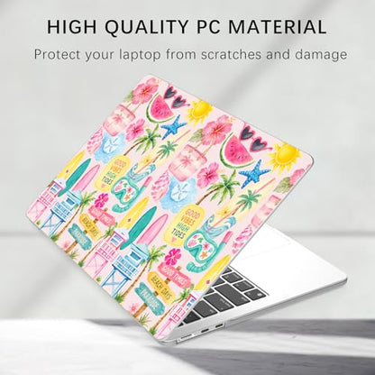 Compatible with MacBook Neo 13 inch Case 2026 Sea Beach Palm Tree | Release Model A3404 with A18 Pro Chip | Cute Protective Hard Shell Matte Cover for MacBook Neo 13'' - color: Beach A, size: MacBook Neo 13 inch