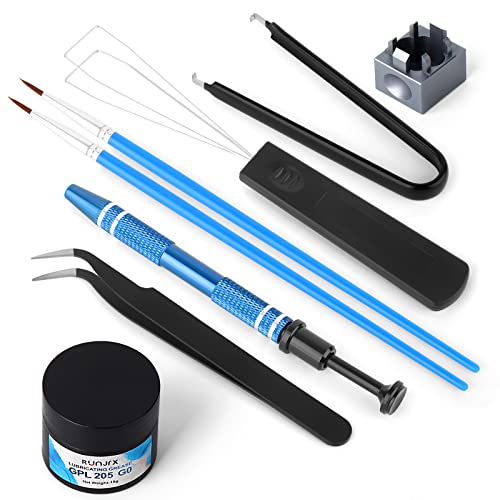 RUNJRX Keyboard Switch Lube Kit GPL 205G0 0.53oz/15g, Switch Opener for Cherry MX TTC Holy Pandas Switch,Switch Lube Tools for Gaming Keyboard - style: Lube Kit-H