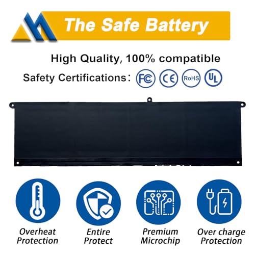 54Wh V6W33 4-Cell Laptop Battery Replacement for Dell Inspiron 3511 3510 3520 3515 5310 5410 5418 5510 5515 5518 5625 5630 5635 Latitude 3320 3420 3520 Vostro 3515 3525 5620 Series TN70C 15V
