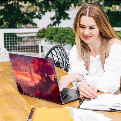 Laptop Skin Sticker Decal, Universal Reusable Vinyl Laptop Cover for 12" 13" 13.3" 14" 15" 15.4" 15.6" Notebook PC, Waterproof Scratch-Resistant with 2 Wrist Pads, Easy to Apply & Remove,Art Painting - color: Art Painting