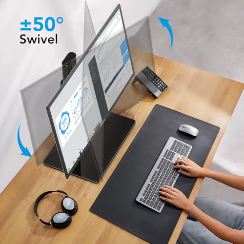 Single Monitor Desk Stand Free-Standing Desk Mount Arm Riser for 13 inch to 32 inch Screen Freestanding VESA Mount Base, Adjustable Height, Tilt, Swivel, Rotation, Black AX05TB01 - size: Single monitor stand