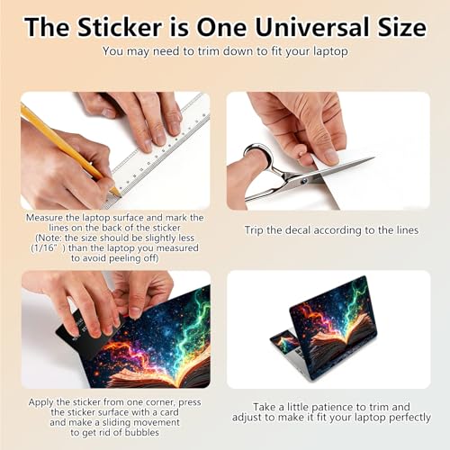 Laptop Skin Sticker Decal 15.6 Inch,12 13 13.3 14 15 15.6 in Laptop Netbook Skins for Notebook,Art Decal Removable Waterproof Scratch Resistant,Universal Vinyl Cover,Book Colorful - color: Book Colorful
