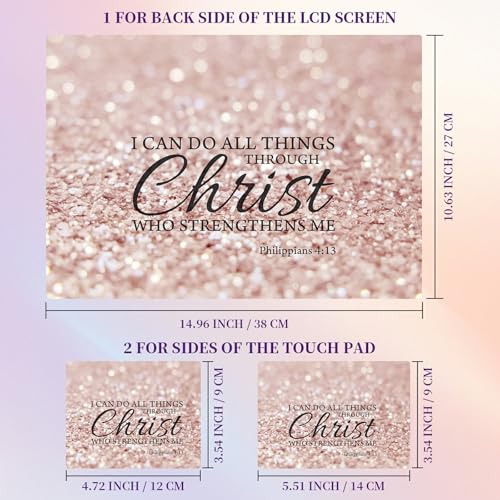 Laptop Skin Sticker Laptop Cover for 12" 13" 13.3" 14" Laptop Stickers,Reusable Skin Sticker Cover Personalized Art Waterproof & Scratch-Resistant Protector Case,Rose Gold Bible Philippians 4-13 - color: Rose Gold Bible Philippians 4-13