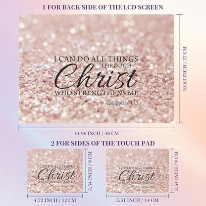Laptop Skin Sticker Laptop Cover for 12" 13" 13.3" 14" Laptop Stickers,Reusable Skin Sticker Cover Personalized Art Waterproof & Scratch-Resistant Protector Case,Rose Gold Bible Philippians 4-13 - color: Rose Gold Bible Philippians 4-13