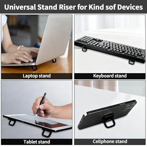 Mini Laptop Stand,Portable Foldable & Lightweight Ergonomic Riser with Ventilated Cooling,Fits 10-17.3 Inch Notebooks and Keyboards,Black - color: Black