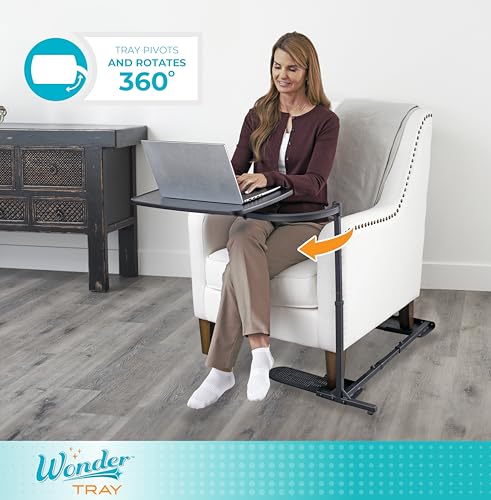 Stander Wonder Tray, Adjustable Swivel Table, Large Laptop Stand, Couch Desk, Side Tables & Gaming Bench, TV-Trays for Eating on Couches, Chairs, Recliners, Black - color: Black, size: Large