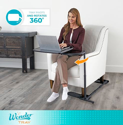 Stander Wonder Tray, Adjustable Swivel Table, Large Laptop Stand, Couch Desk, Side Tables & Gaming Bench, TV-Trays for Eating on Couches, Chairs, Recliners, Black - color: Black, size: Large