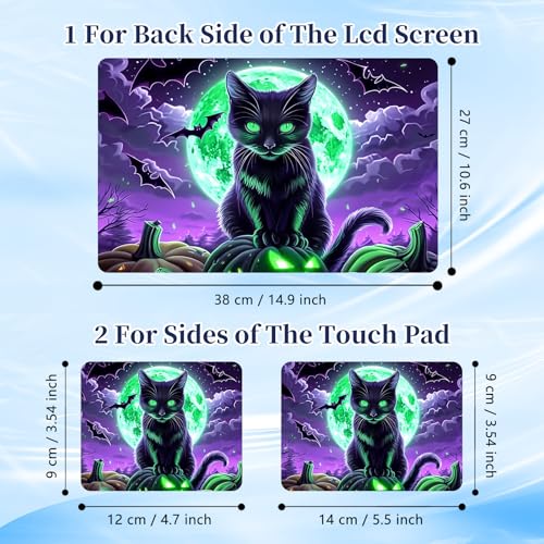 Universal Laptop Protective Skin,Trim-to-Fit Vinyl Sticker for 13–16 Inch Laptop,MacBook,Tablet & Notebook,Scratch-Proof Waterproof Cover,Black Cat Halloween - color: Black Cat Halloween