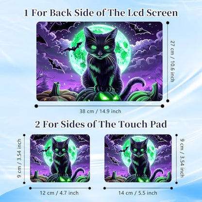 Universal Laptop Protective Skin,Trim-to-Fit Vinyl Sticker for 13–16 Inch Laptop,MacBook,Tablet & Notebook,Scratch-Proof Waterproof Cover,Black Cat Halloween - color: Black Cat Halloween