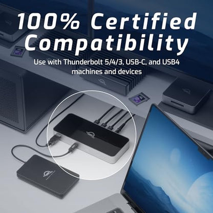 OWC Thunderbolt 5 Hub 5-Port Connectivity Solution | 4x Thunderbolt 5 80/120Gb/s - Up to 140W PD - USB-A 10Gb/s - Compatible with Thunderbolt 5/4/3, USB4 & USB-C - style: Thunderbolt 5