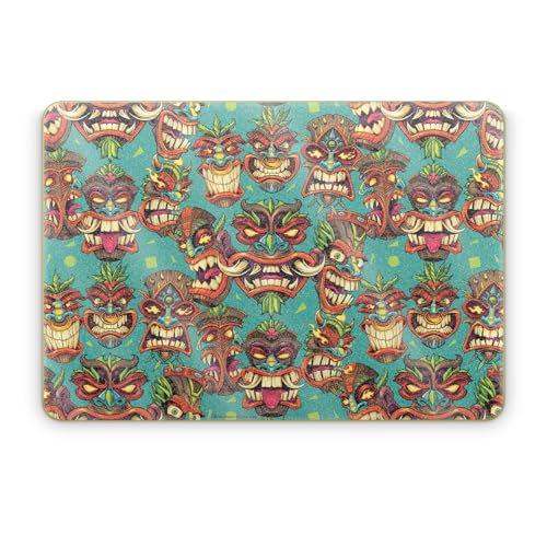 Glossy Glitter Laptop Skin Compatible with Apple MacBook Neo - Crazy Tikis - Premium 3M Vinyl Protective Wrap Decal Cover - Easy to Apply | Crafted in the USA by MightySkins - color: Crazy Tikis, size: MacBook Neo Full Cover Skin, style: Glossy Glitter Fi