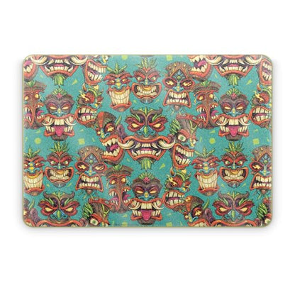 Glossy Glitter Laptop Skin Compatible with Apple MacBook Neo - Crazy Tikis - Premium 3M Vinyl Protective Wrap Decal Cover - Easy to Apply | Crafted in the USA by MightySkins - color: Crazy Tikis, size: MacBook Neo Full Cover Skin, style: Glossy Glitter Fi