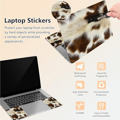 Laptop Skin Sticker Decal 15.6 Inch,12 13 13.3 14 15 15.6 in Laptop Netbook Skins for Notebook,Art Decal Removable Waterproof Scratch Resistant,Universal Vinyl Cover,Brown White Fur Print - color: Brown White Fur Print